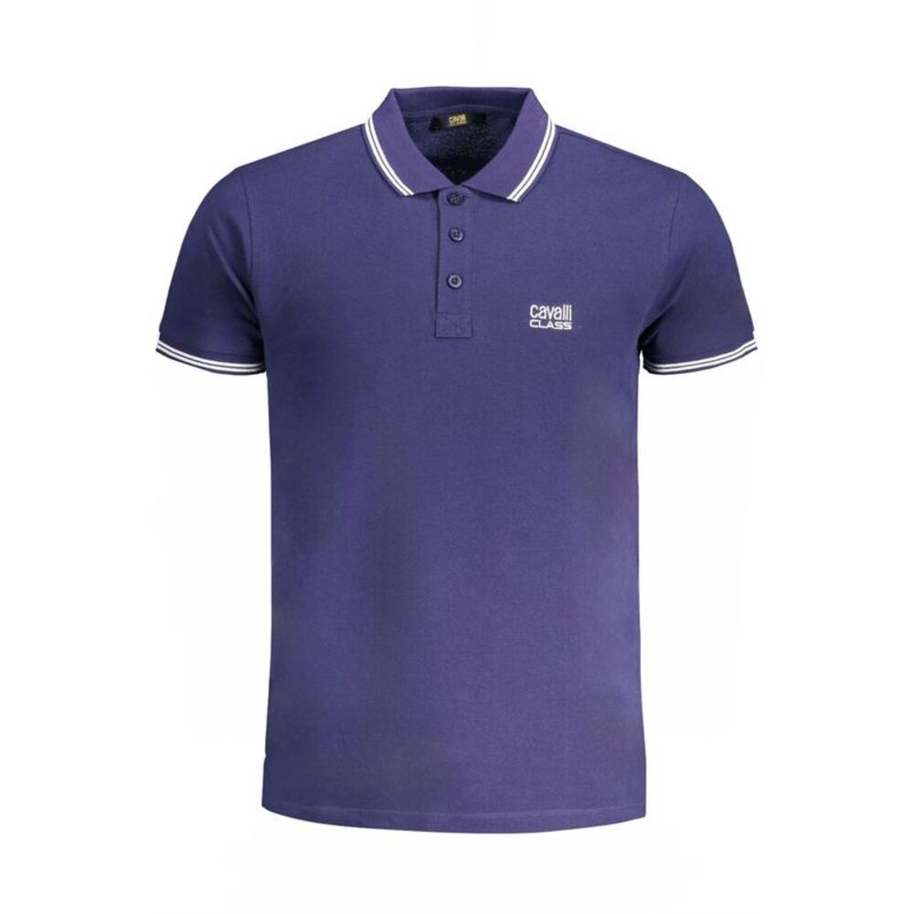 Cavalli Class Blue Cotton Men Polo Men's Shirt